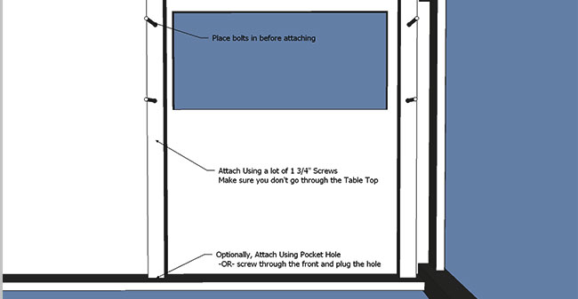 how to make a sewing table: Drill Bolt Holes